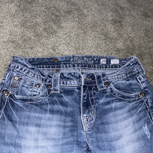 Miss me skinny jeans! Super cute mix of blue jeans with black and bling on them - Picture 2 of 6